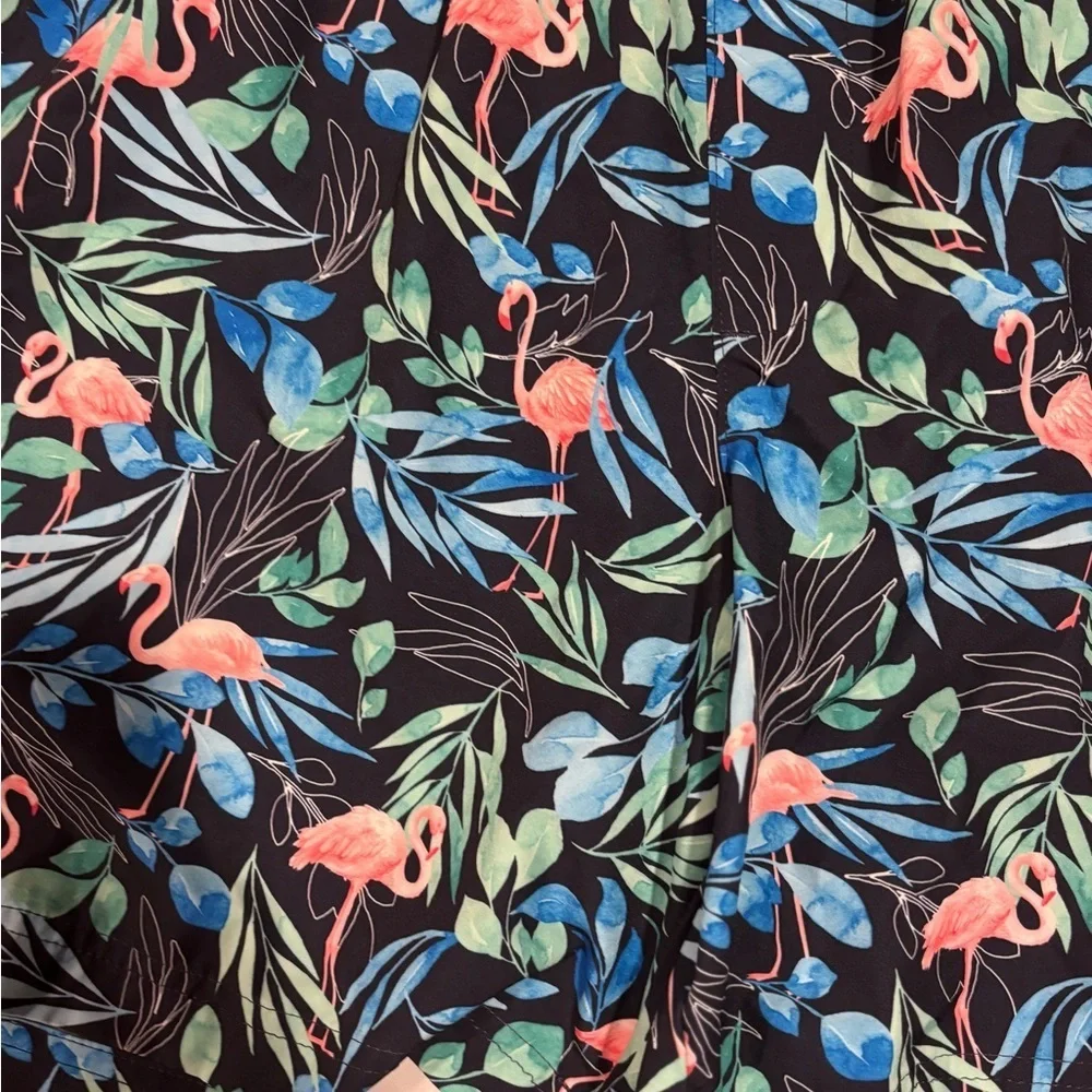 Men’s XL Sonoma Tropical Flamingo Swim Shorts with ties